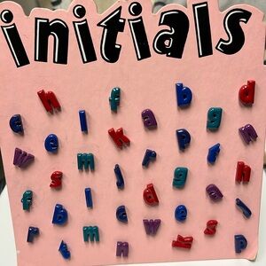 NOS Vintage Pick One Lowercase Letters Colorful Enamel Metal Initial Tac Pin